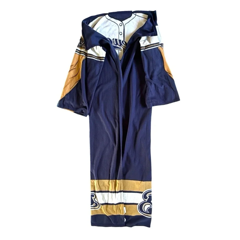 Milwaukee Brewers Wearable Blanket Hoodie Fleece Lounger Adult One Size MLB